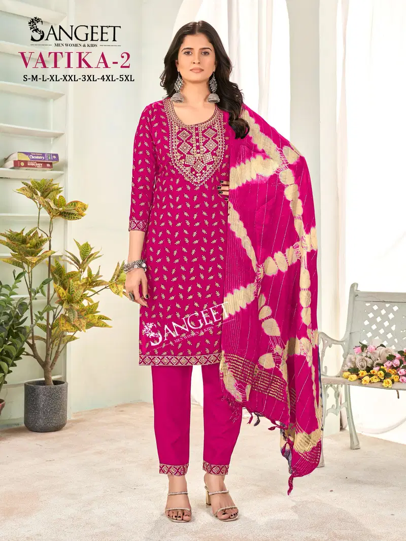 Vatika 2 By Sangeet Rayon Printed Kurti With Bottom Dupatta Orders In India